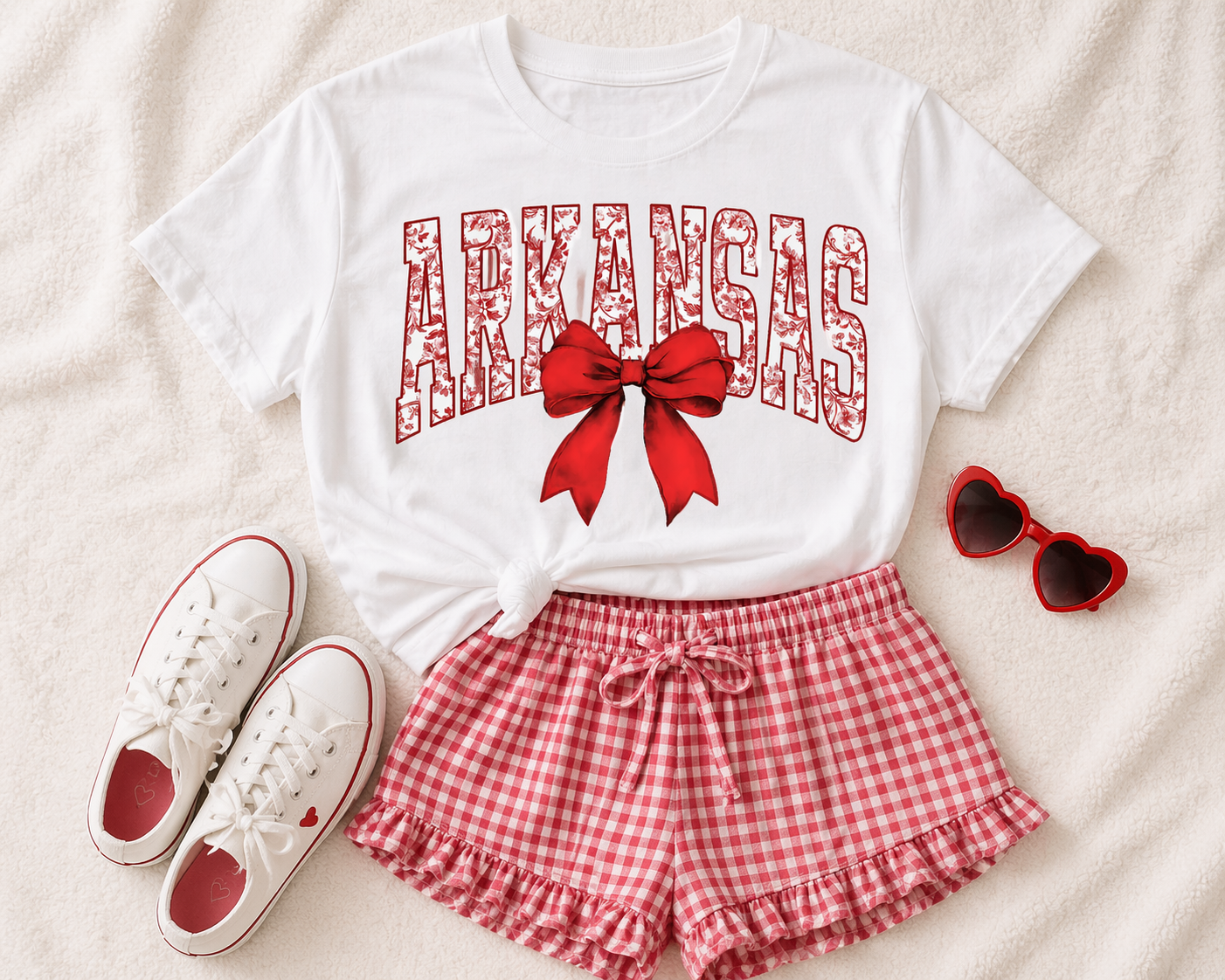 Arkansas Floral Bow Tee
