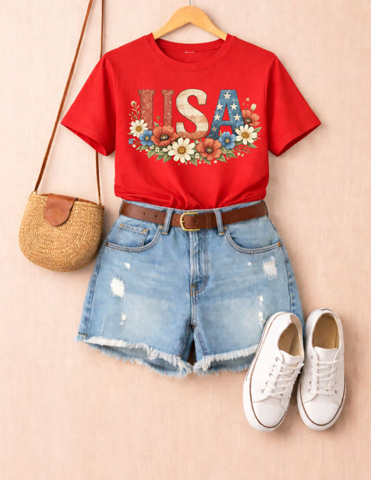 USA Flower Shirt